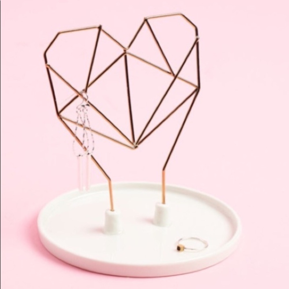 Gold Heart Shaped Jewelry Tray